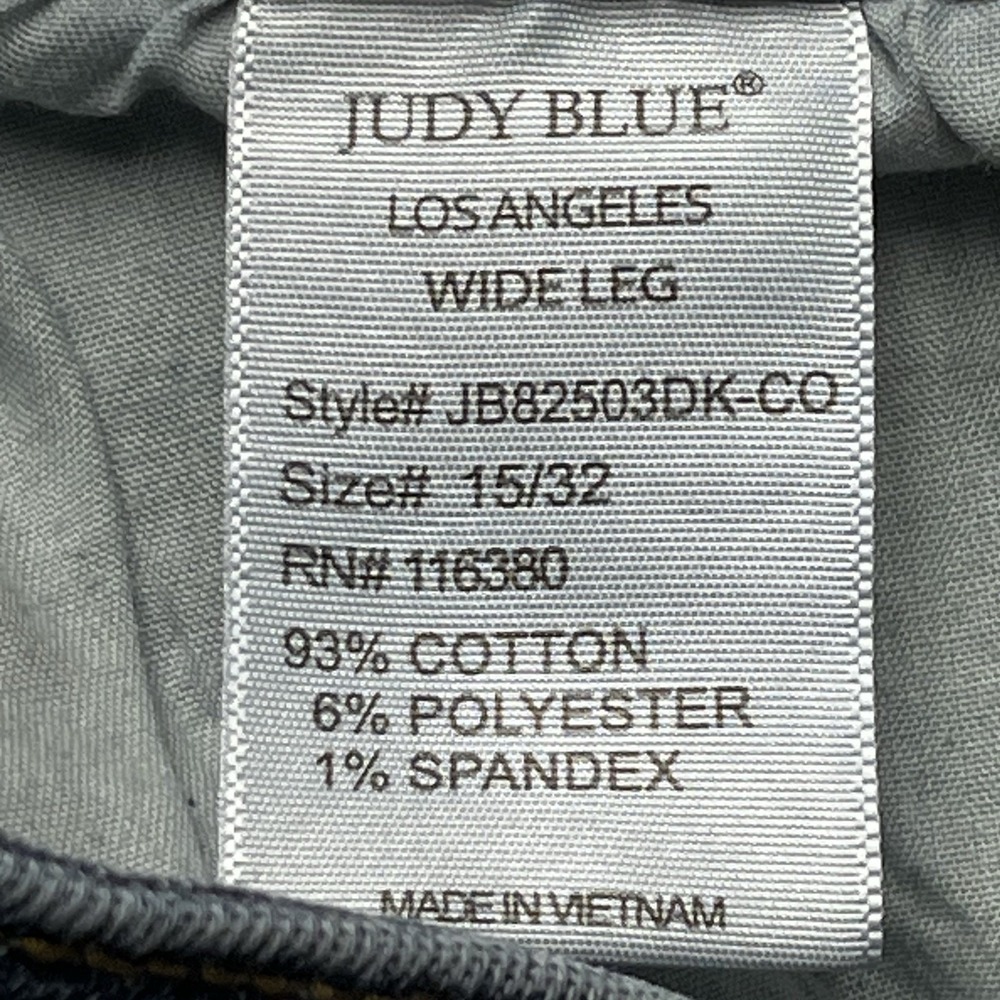 Judy Blue Wide Leg Denim Jeans Women's 15/32 Stretch JB82503DK-CO Button Fly - Picture 5 of 6